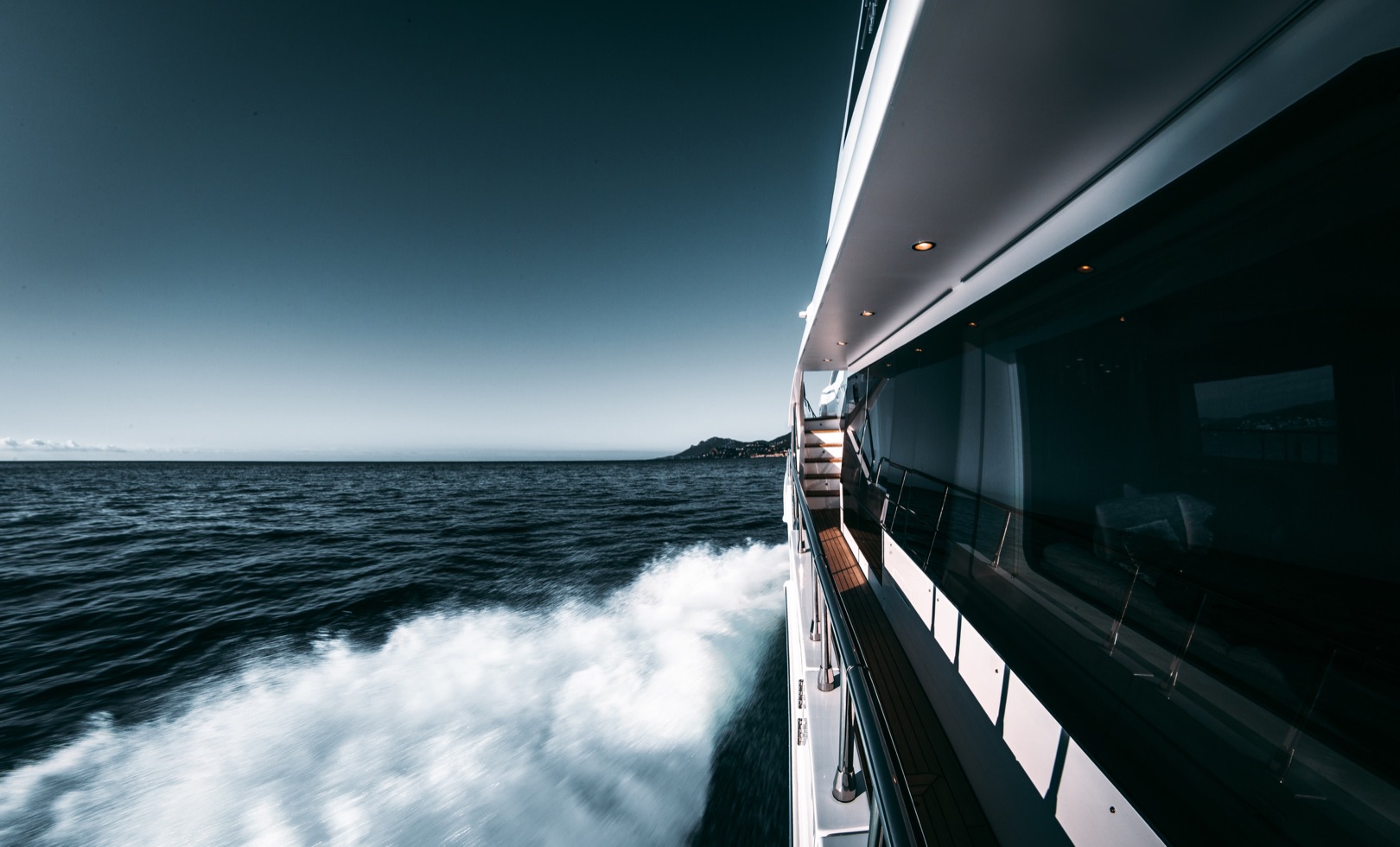 Private yacht at sea