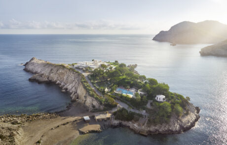 Isla Sa Ferradura, Ibiza Aerial view of Isla Sa Ferradura in the Bay of Sant Miquel, Ibiza